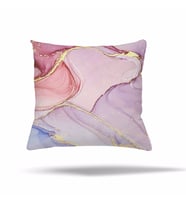 Yaprak Taş Portre Desen Gizli Fermuarlı Yastık Kılıfı Kırlent Kılıfı Koltuk Yastık Kılıfı  (Pembe- Mor)