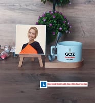 Göz Doktoru Fotoğraflı Dekoratif Taş, Kupa Bardak Beyaz Hediye Tıp Bayramı Hediyesi (Model 8)
