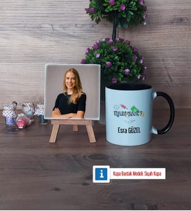 Bankacıya Hediye Fotoğraflı Dekoratif Taş, Kupa Bardak Beyaz Hediye (Model 11)