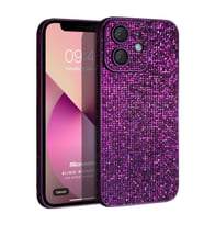 Microsonic Apple iPhone 11 Kılıf Bling Rhinestones Siyah (Mor)