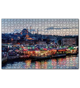 Cakapuzzle Balık Ekmek Tekneleri ve Süleymaniye Camii  Puzzle Yapboz MDF (Ahşap) (1000 Parça)