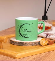 Kişiye Özel Tasarımlı Renkli Nescafe/Çay Fincanları 220 ML & Model No SC-1986 (Yeşil)