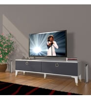 Decoraktiv Eko 140 Mdf Std Gold Tv Ünitesi Tv Sehpası (Beyaz - Antrasit)