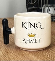 Kişiye Özel King Hediye T Kupa Bardak Sevgiliye Hediye (Siyah)