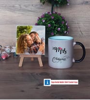 Eşe Hediye Mrs Fotoğraflı Dekoratif Taş, Kupa Bardak Beyaz Hediye Yıl Dönümü Hediyesi (Model 9)
