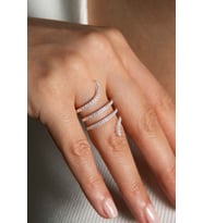 Elika Silver Kadın Zirkon Taşlı Sarmal Model 925 Ayar Gümüş Yüzük (Gümüş)