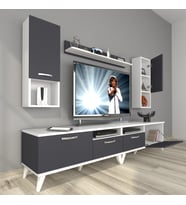 Decoraktiv Eko 5220da Mdf Retro Tv Ünitesi Tv Sehpası (Beyaz - Antrasit)
