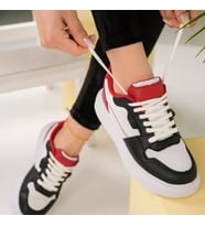 Tstore kadın günlük spor ayakkabı sneaker 0002 (Kırmızı-Beyaz)