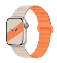 Samsung Galaxy Watch Gear S2 3 41mm 42mm Active 2 40mm 44mm Kordon Double Color (Beyaz-Turuncu)
