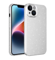Apple iPhone 14 Plus Kılıf Kamera Korumalı Simli Lüks Koton Kılıf (Turuncu)