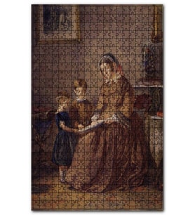 Cakapuzzle Çocuklarına Okuma Öğreten Kadın Puzzle Yapboz MDF (Ahşap) (500 Parça)