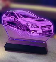Kişiye Özel Resimli Araba Modelli Led 3D Hediyelik Lamba (Pembe)