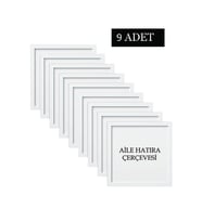9 Adet  Aile Çerçeve Seti Tablo Seti Boş Çerçeve Masa üstü Çerçeve  Hediyelik Çerçeve (Beyaz)