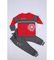 Nexactive Kız Erkek Çocuk Alt Üst 2'li Spor Eşofman Takım 50039-50071 (Kırmızı)