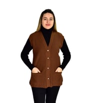 Kadın Cepli Triko Yelek BGL-ST03345 (Taba)