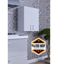 Moza Çok Amaçlı Dolap Kapaklı Mutfak Balkon Banyo MDF (Beyaz)