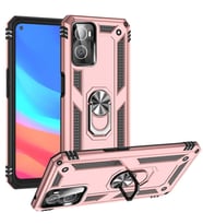 Oppo A96 4G Kılıf Yüzüklü Standli Tank Kapak (Pembe)