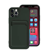 Apple iPhone 12 Pro Max Kılıf Zore Ofix Kartlık Bölmeli Kılıf (Koyu Yeşil)