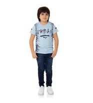 Toontoy  Erkek Çocuk T-shırt Çocuk Urban Baskılı (Mavi)