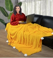Çift Kişilik Welsoft Peluş Battaniye 200*220 Cm (Sarı)