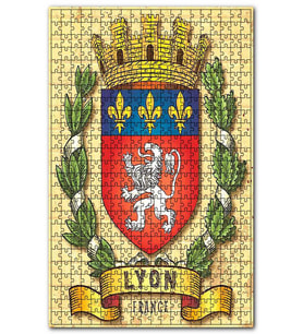 Cakapuzzle Lyon Logosu Afişi Görseli Puzzle Yapboz MDF (Ahşap) (1000 Parça)