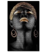 Cakapuzzle Afrikalı Kadın ve Altın Süslemeleri Puzzle Yapboz MDF (Ahşap) (500 Parça)