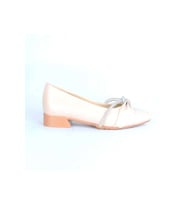 Moda Ayakkabı 01133 Ayışığı Günlük Kadın Düz Babet Ayakkabı (Krem)