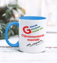 Öğretmenler Günü Tasarımlı Kişiye Özel Kupa Bardak (Mavi)