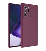 Samsung Galaxy Note 20 Ultra Kılıf Kamera Korumalı iÇi Süet Dokulu Lansman Tipi Silikon (Koyu Mor)