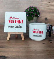 Mutfağın Sultanı Hediye Seti Kupa Bardak T Kulplu ve Dekoratif Taş Anneye Hediye Anneler günü Hediyesi (Model 6)