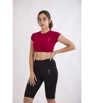 SUVLAN KADIN CROP SLIM-FİT (Açık Kırmızı)