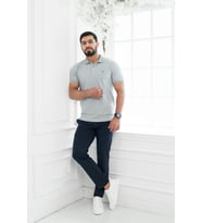 Paul Martin Polo Yaka %100 Pamuk Regular Fit T-shirt (Gri)
