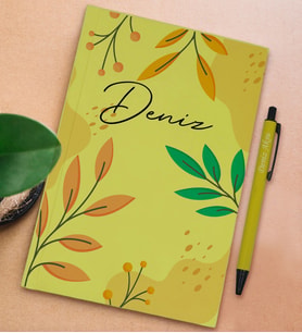 BK Gift Kişiye Özel İsimli Sarı Sert Kapaklı Defter ve Tükenmez Kalem Seti, Arkadaşa Hediye, Yeni İş Hediyesi, Doğum Günü Hediyesi (Model 10)