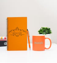 Kişiye Özel Pastel Renkli Ahşap Defter Kalem Kupa Seti 6 (Model 3)