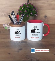 Sevimli Panda Kalemlik, Kupa Bardak T Kişiye Özel Hediye (Model 5)