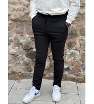 Gd Goldoremi Erkek Slim Fit Beli Lastikli İpli Fermuarlı Likralı Ascoli Kumaş Rahat Jogger (Siyah)