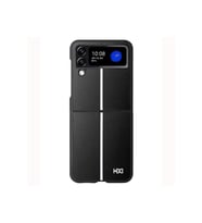 Samsung Galaxy Z Flip 4 Kılıf Line Pu Deri Lizbon Kapak (Siyah)