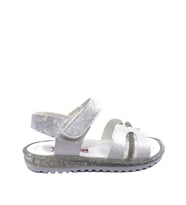 Arzen 4217 Simli Taşlı Kız Çocuk Bebe Sandalet Ayakkabı (Beyaz)