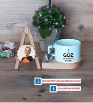 Göz Doktoru Kupa Bardak Beyaz ve Fotoğraflı Ahşap Anahtarlık Hediye Tıp Bayramı Hediyesi (Model 8)