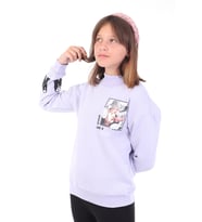 Toontoy Kız Çocuk Baskılı Nakışlı Sweatshirt (Mavi)