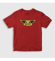Presmono Unisex Çocuk Beyaz Yellow Aerosmith T-Shirt 7309tt (Kırmızı)