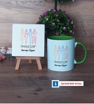 Modelist Dekoratif Taş, Kupa Bardak Kırmızı Hediye (Model 13)