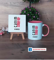 Dedeye Hediye Dekoratif Taş, Kupa Bardak Kırmızı Hediye (Model 5)
