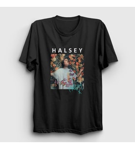Presmono Unisex Beyaz Poster Love And Power Halsey T-Shirt 461063tt (Siyah)