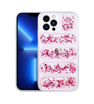 Apple iPhone 13 Pro Max Kılıf Simli Airbag'li Zore Dalga Kılıf (Koyu Pembe)