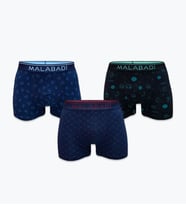 Malabadi Desenli Modal Erkek Boxer 3 Adet 3M252 (Bordo-Lacivert)