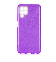 Galaxy M32 Kılıf Simli Renkli Silikon (Mor)