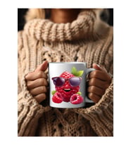 Meyve Emoji Şeklinde 3 Boyutlu Tasarım Seramik Kupa Mug - Hediyelik Kupa Bardak (07)