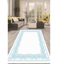 Dijital Kaymaz Taban Yıkanabilir Modern Renkli Salon Halısı Mutfak Halısı Yolluk ND-HT-1347 (Mavi)