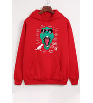 Unisex T - Rex Baskılı Sweatshirt (A.Kırmızı)